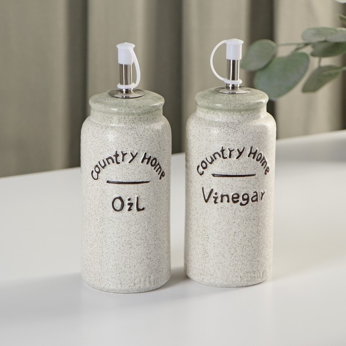 Набор керамический для специй и масел «Домик в деревне», 4 предмета: солонка 115 мл, перечница 115 мл, бутыль для масла 350 мл, бутыль для уксуса 350 мл Набор керамический для специй и масел «Домик в деревне», 4 предмета: солонка 115 мл, перечница 115 мл, бутыль для масла 350 мл, бутыль для уксуса 350 мл