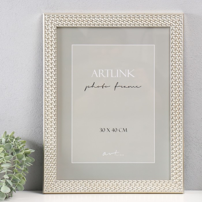 Фоторамка пластик Фоторамка пластик "Grace" 30х40 см, серебро (пластиковый экран)