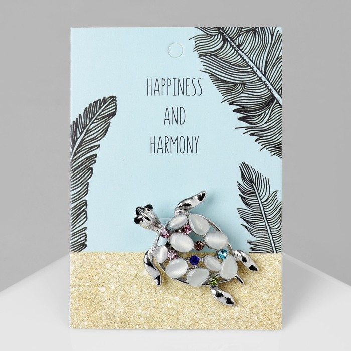 Брошь «Черепаха» морская, цветная в серебре Брошь «Черепаха» морская, цветная в серебре