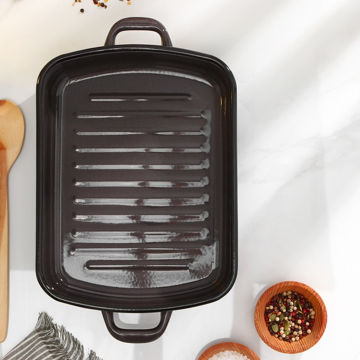 Противень с крышкой, 3 л, d=7 см, цвет коричневый Противень с крышкой, 3 л, d=7 см, цвет коричневый