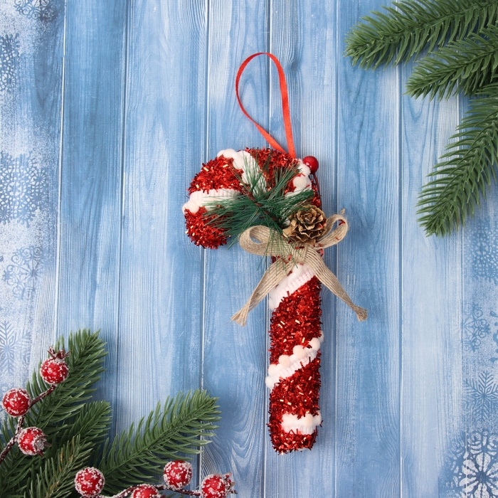 Украшение ёлочное Украшение ёлочное "Новогодний леденец" 18х7,5 см, красно-белый