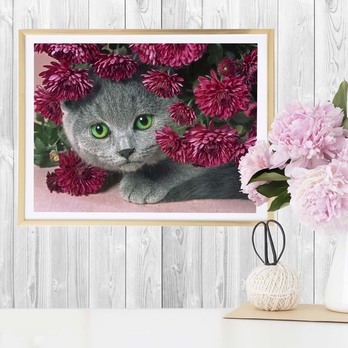 Алмазная мозаика с частичным заполнением «Котёнок», 40 х 30 см. Набор для творчества Алмазная мозаика с частичным заполнением «Котёнок», 40 х 30 см. Набор для творчества