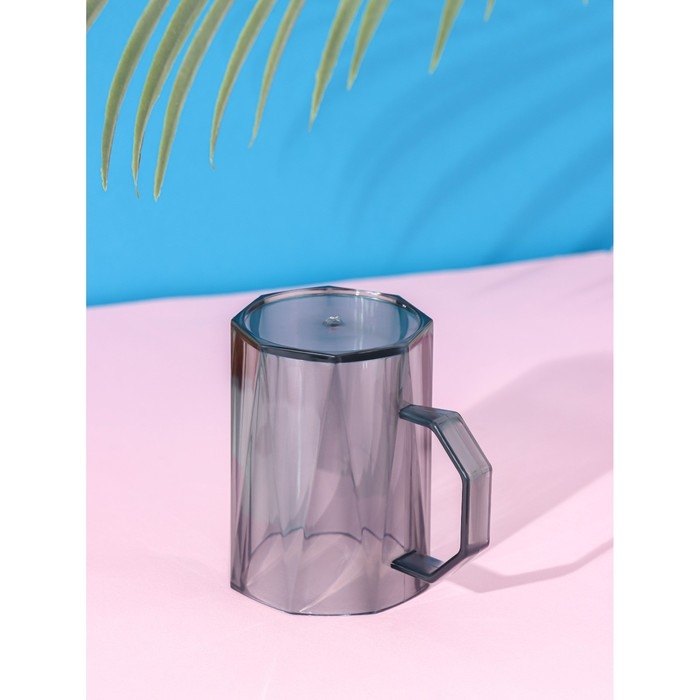 Кружка пластиковая Доляна «Витраж», 350 мл, цвет серый Кружка пластиковая Доляна «Витраж», 350 мл, цвет серый