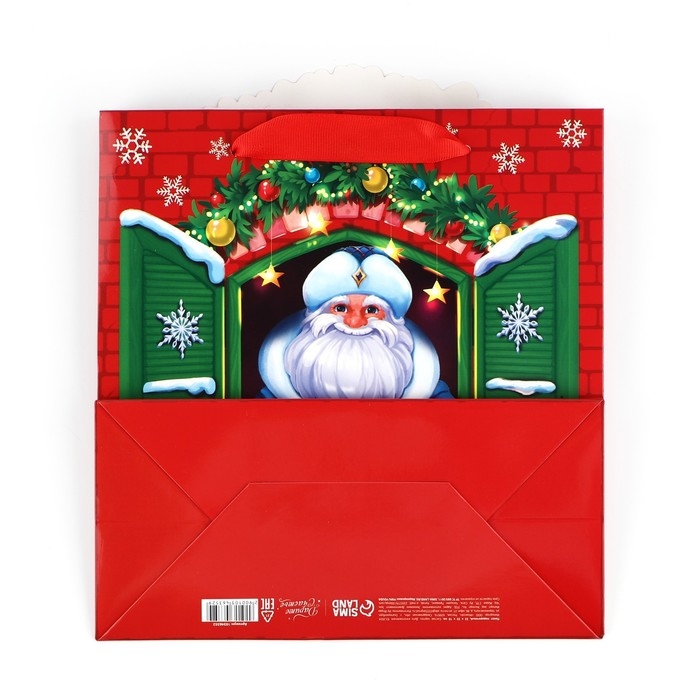 Пакет подарочный новогодний «Дедушка Мороз», 22 х 22 х 10 см , Новый год Пакет подарочный новогодний «Дедушка Мороз», 22 х 22 х 10 см , Новый год