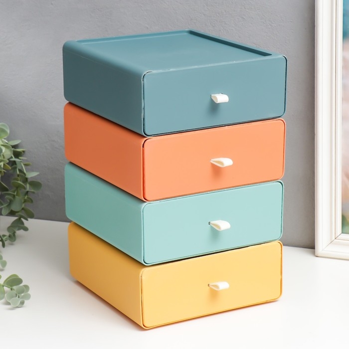 Шкатулка пластик Шкатулка пластик "Ящик" набор 4 шт 19,5х18х23,2 см