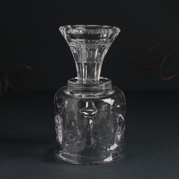 Подсвечник стекло на 1 свечу d=5 см Подсвечник стекло на 1 свечу d=5 см "Лица" прозрачный 7х7х12,5 см