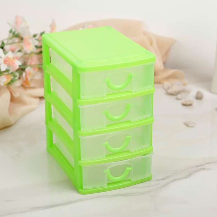 Мини - комод для мелочей 4 секции «Грэйс», 13×9×15 см, цвет МИКС