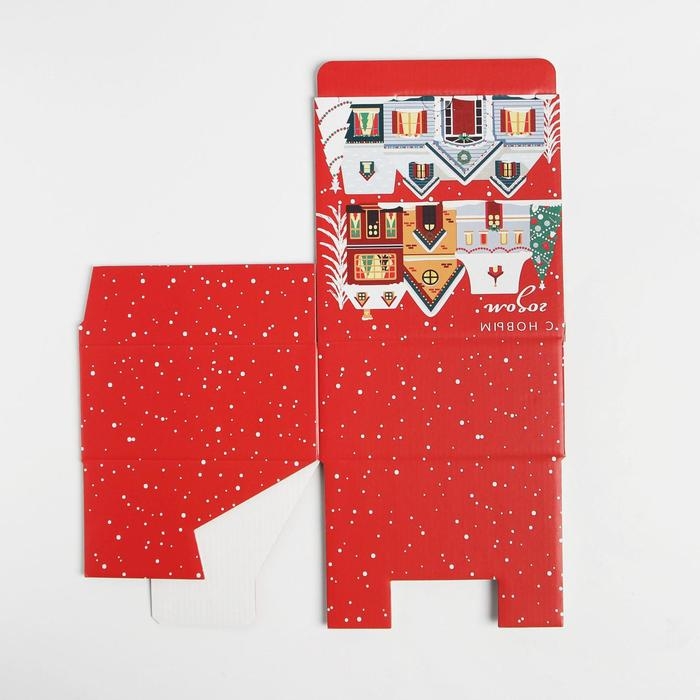 Коробка подарочная новогодняя складная «Зимний город», 15 х 15 х 7 см, Новый год Коробка подарочная новогодняя складная «Зимний город», 15 х 15 х 7 см, Новый год