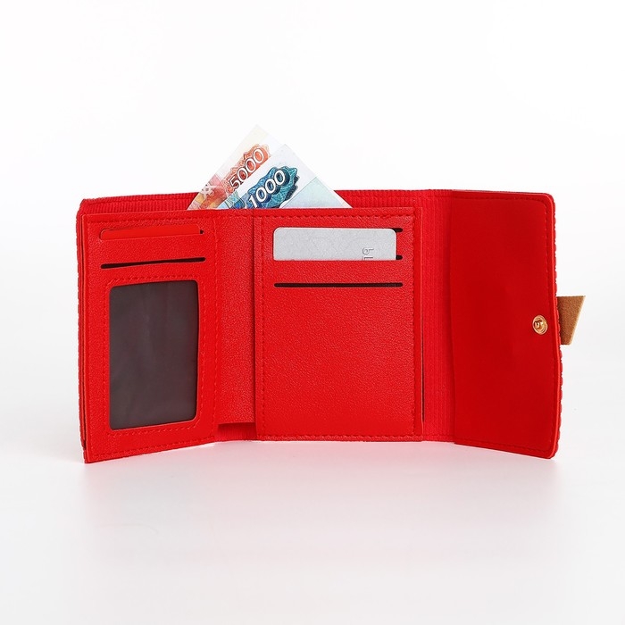 Кошелёк женский на кнопке, цвет красный Кошелёк женский на кнопке, цвет красный