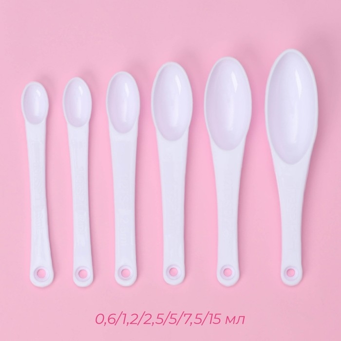 Набор мерных ложек Доляна, 11 шт: 30/60/80/125/250 мл, 0,6/1,2/2,5/5/7,5/15 мл, цвет белый Набор мерных ложек Доляна, 11 шт: 30/60/80/125/250 мл, 0,6/1,2/2,5/5/7,5/15 мл, цвет белый