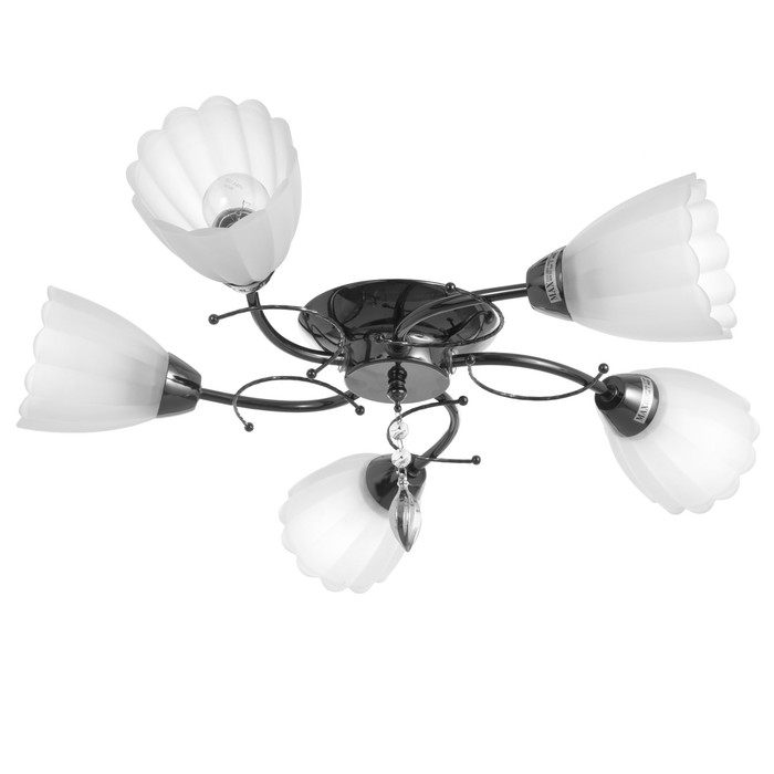 Люстра Люстра "Гелия" 5х40Вт Е27 черный хром 54х52х17см.