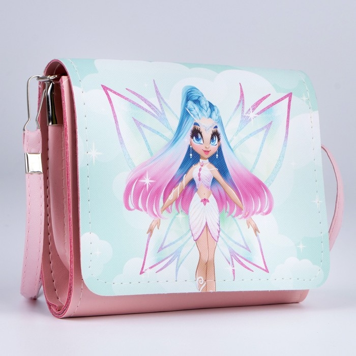 Сумка детская для девочки Сумка детская для девочки "Фея", на клапане, цвет розовый/голубой