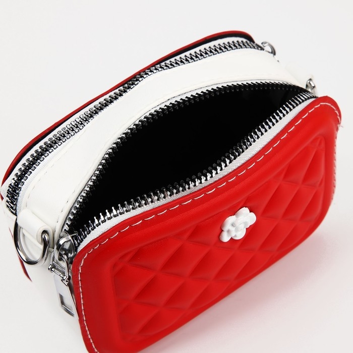 Сумка детская для девочки на молниях, цвет красный
