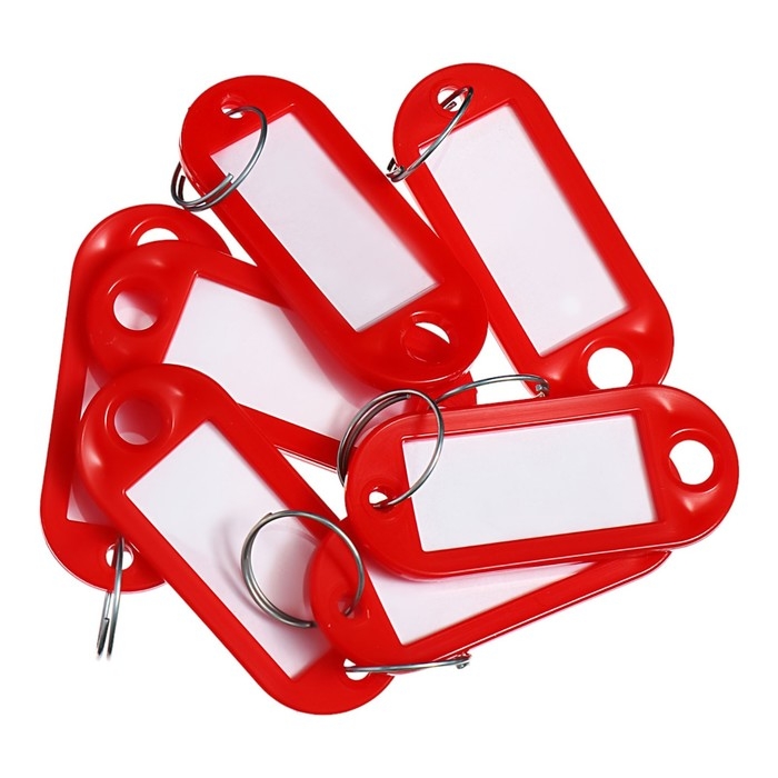 Набор брелоков для ключей, 50 штук, 53 мм, цвет красный Набор брелоков для ключей, 50 штук, 53 мм, цвет красный