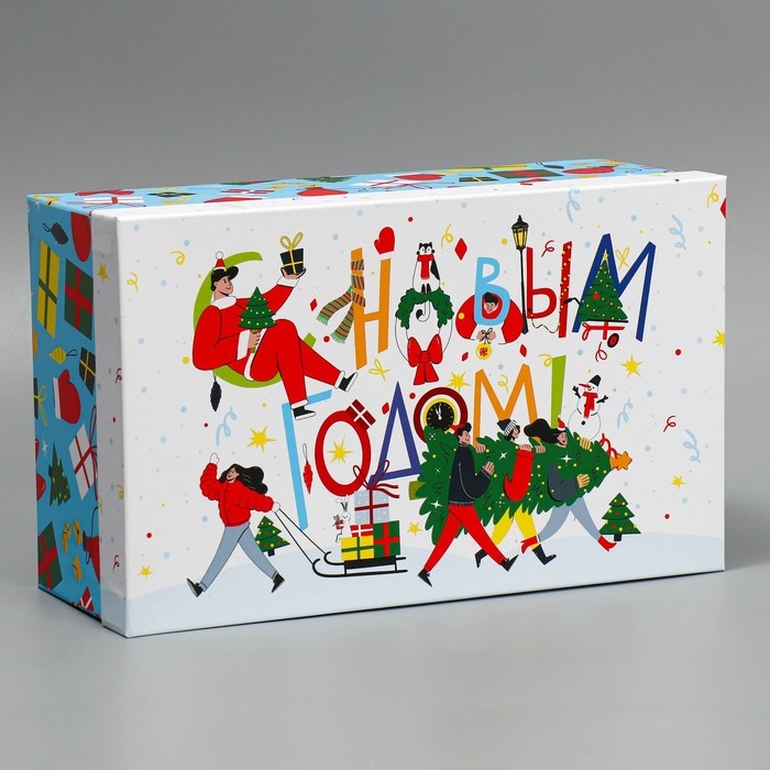 Коробка подарочная «Новогоднее веселье», 32,5 х 20 х 12,5 см, Новый год Коробка подарочная «Новогоднее веселье», 32,5 х 20 х 12,5 см, Новый год
