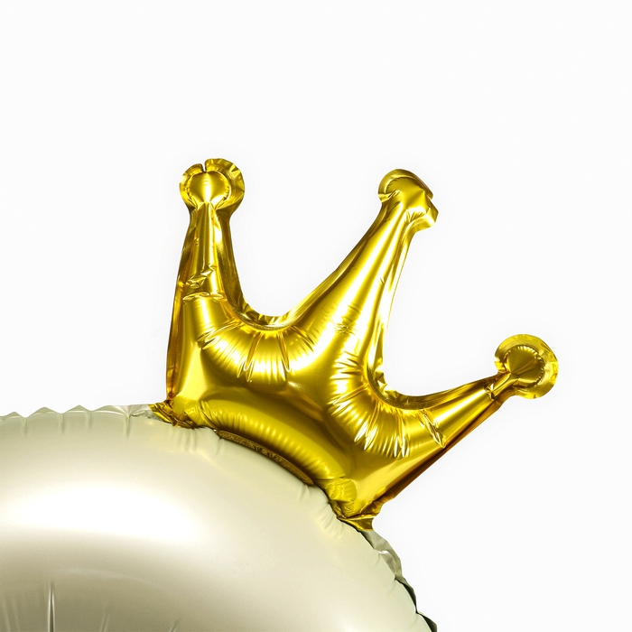 Шар фольгированный 42" &laquo;Цифра 8 с короной&raquo; на подставке, цвет взбитые сливки