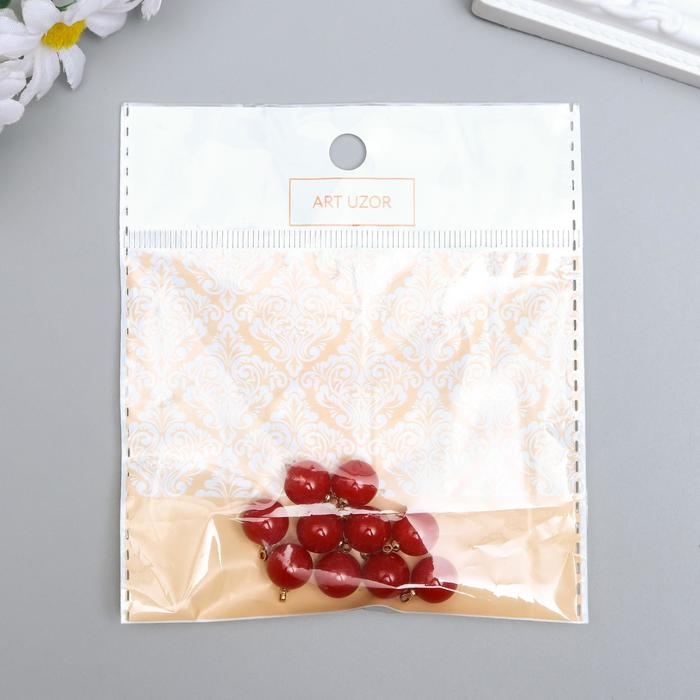 Декор для творчества пластик Декор для творчества пластик "Красный шарик с петелькой" набор 10 шт 1,2х1,2х1,4 см