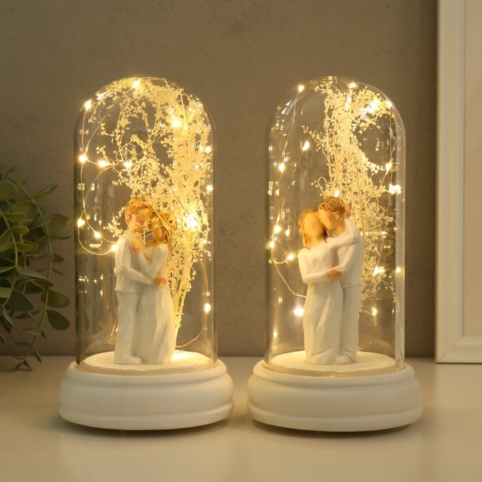 Сувенир полистоун свет  Сувенир полистоун свет "Любовь под деревцем" МИКС 10,5х10,5х19 см