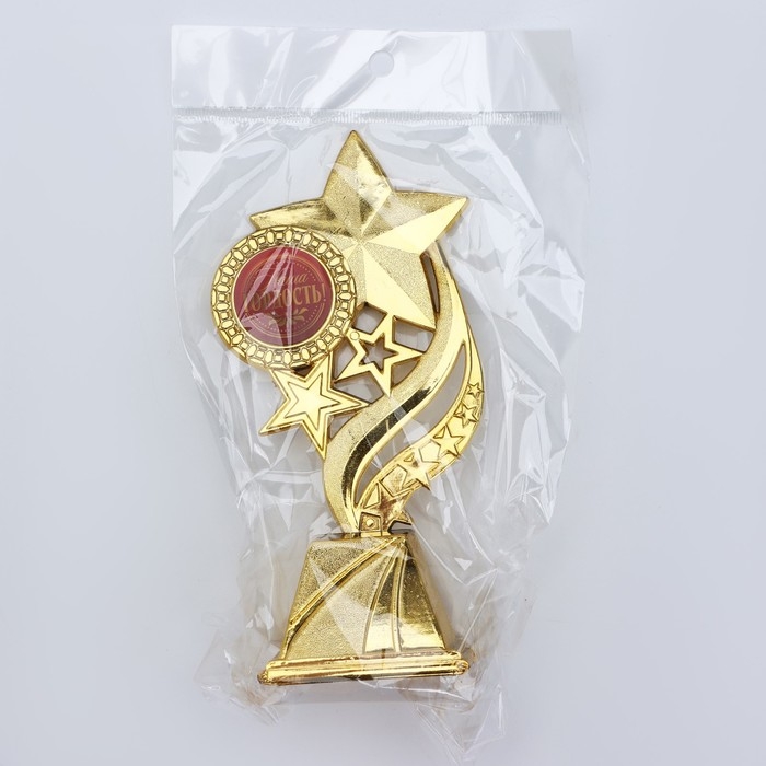 Кубок «Наша гордость», наградная фигура, золото, пластик, 16,5 х 8 см. Кубок «Наша гордость», наградная фигура, золото, пластик, 16,5 х 8 см.