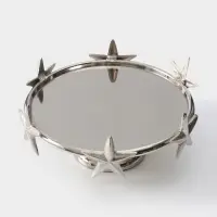 Тортовница со стеклянной крышкой &laquo;Звёзды&raquo;, 21&times;21&times;23 см, алюминий