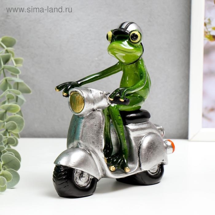 Сувенир полистоун лак Сувенир полистоун лак "Лягуха на мопеде" 15,5х8,5х14 см