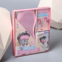 Наушники, маска для сна и зарядное устройство 5000 mAh м. PB-01 «Love», 20,5 х 16,5 см.