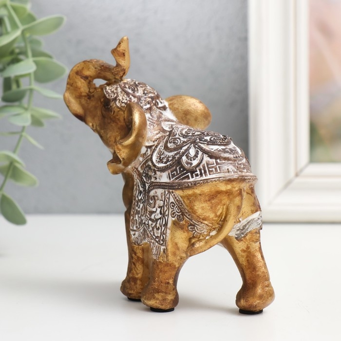 Сувенир полистоун Сувенир полистоун "Слон - попона с узорами " 10х5х11,5 см