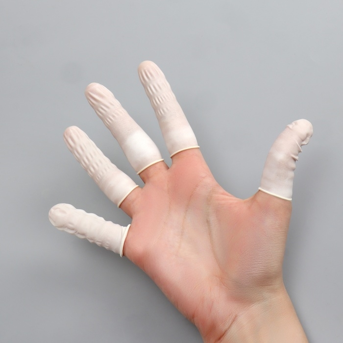 Набор напальчников, латексные, 100 шт, d - 2,6 × 6,8 см, цвет белый Набор напальчников, латексные, 100 шт, d - 2,6 × 6,8 см, цвет белый