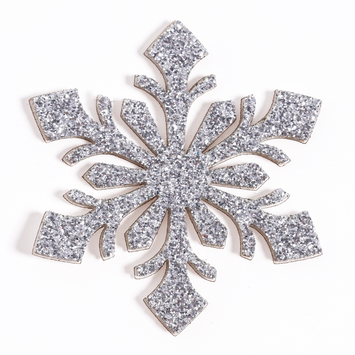Новый год! Декор «Снежинки» на клеевой основе, набор 6 шт., цвет серебро Новый год! Декор «Снежинки» на клеевой основе, набор 6 шт., цвет серебро
