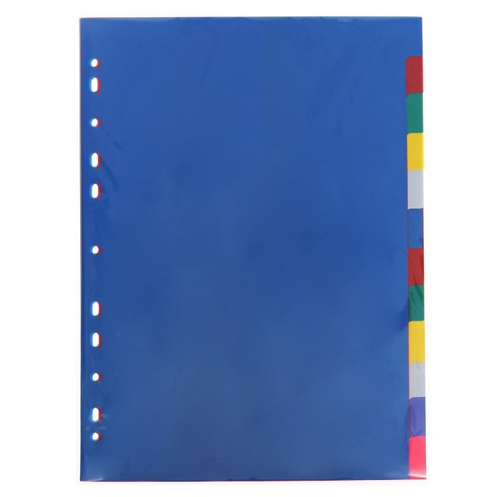 Набор разделителей листов А4 Office-2000, 12 листов без индексации, цветные, пластик 120 мкм Набор разделителей листов А4 Office-2000, 12 листов без индексации, цветные, пластик 120 мкм