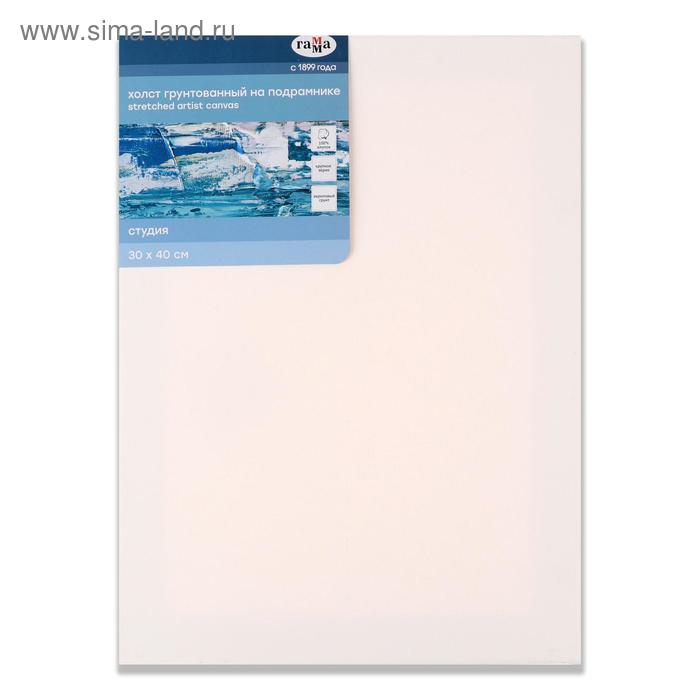 Холст на подрамнике, хлопок 100%, 30 х 40 х 1,8 см, акриловый грунт, крупнозернистый, 400 г/м2,  Холст на подрамнике, хлопок 100%, 30 х 40 х 1,8 см, акриловый грунт, крупнозернистый, 400 г/м2, "Московская Палитра"