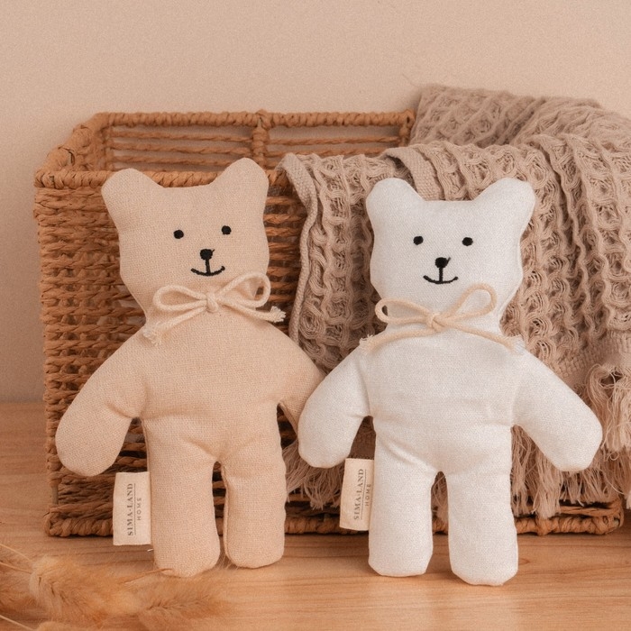 Мягкая игрушка «Мишка», с бантиком, 17 см, цвет белый Мягкая игрушка «Мишка», с бантиком, 17 см, цвет белый