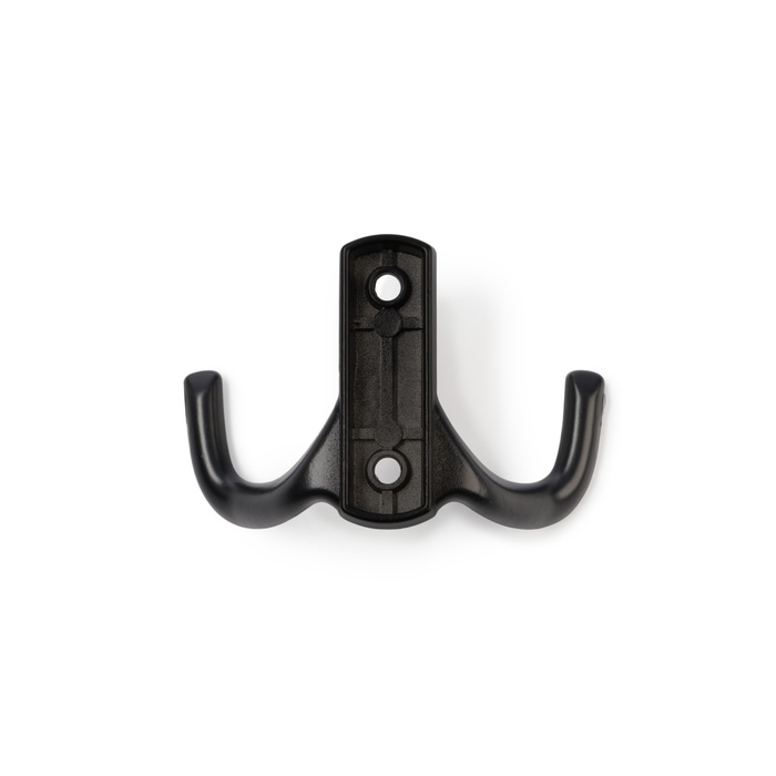 Крючок мебельный ТУНДРА TKD011BL, двухрожковый, цвет черный Крючок мебельный ТУНДРА TKD011BL, двухрожковый, цвет черный