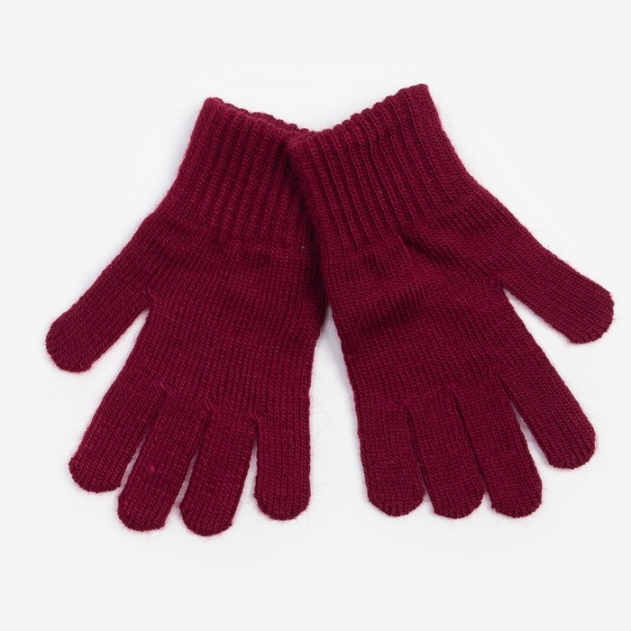 Перчатки одинарные детские, цвет баклажан, размер 16 (9-12 лет) Перчатки одинарные детские, цвет баклажан, размер 16 (9-12 лет)