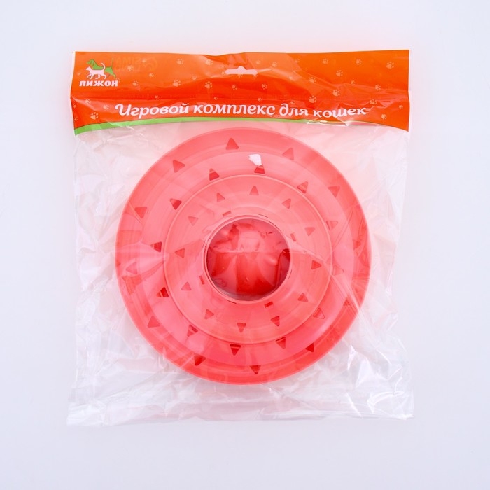 Игровой комплекс  Игровой комплекс "Пижон" для кошек с 3 шариками, 24,5 х 24,5 х 13 см, розовый