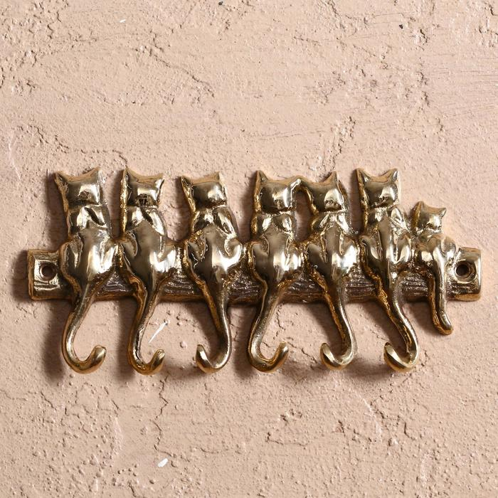 Крючок Крючок "7 котов" латунь 17х8х1,5 см