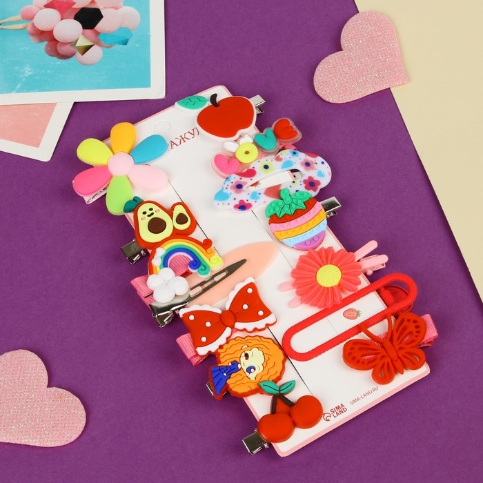 Набор для волос  Набор для волос "Маленькие радости" (14 шт) семицветик, красный