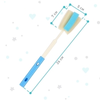 Ёршик для бутылочек с раздвижной ручкой, цвет МИКС, 28-35 см, губка, Крошка Я