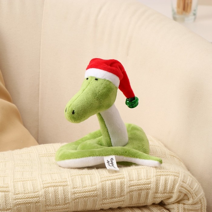 Мягкая игрушка «Змея», в новогоднем колпаке, 15 см Мягкая игрушка «Змея», в новогоднем колпаке, 15 см