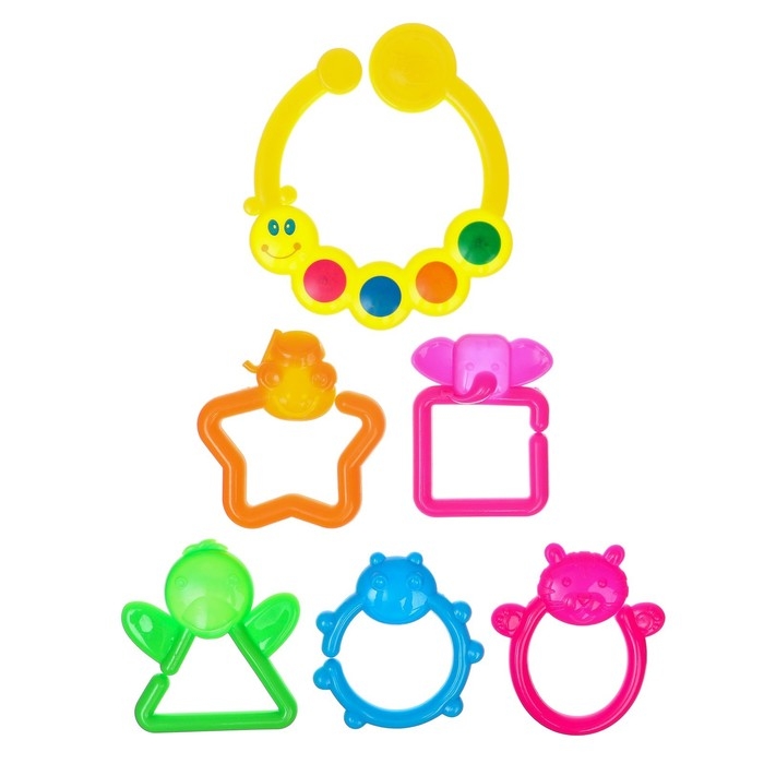 Набор погремушек «Лягушка и гусеничка - цепочка», 2 шт., Крошка Набор погремушек «Лягушка и гусеничка - цепочка», 2 шт., Крошка