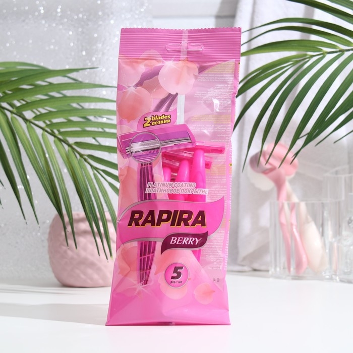 Бритвенные станки одноразовые Rapira Berry, 2 лезвия, 5 шт Бритвенные станки одноразовые Rapira Berry, 2 лезвия, 5 шт