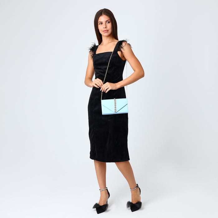 Сумка-клатч на магните, цвет голубой