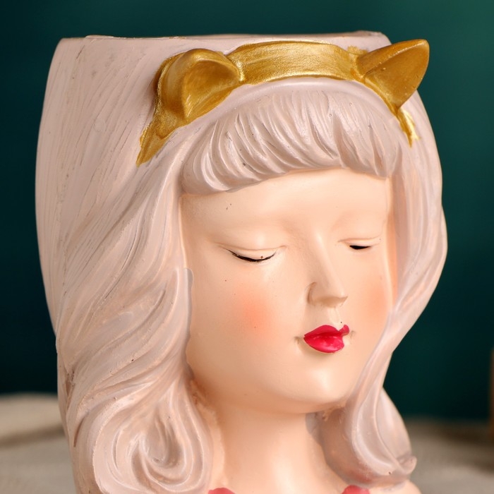 Кашпо  Кашпо "Мечтательница" розовое, 8х9х12см, 0,25л, d-5,5 см