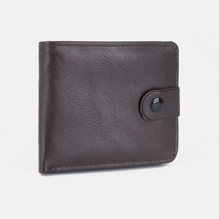 Портмоне мужское на кнопке, для купюр, для карт, для монет, цвет коричневый Портмоне мужское на кнопке, для купюр, для карт, для монет, цвет коричневый