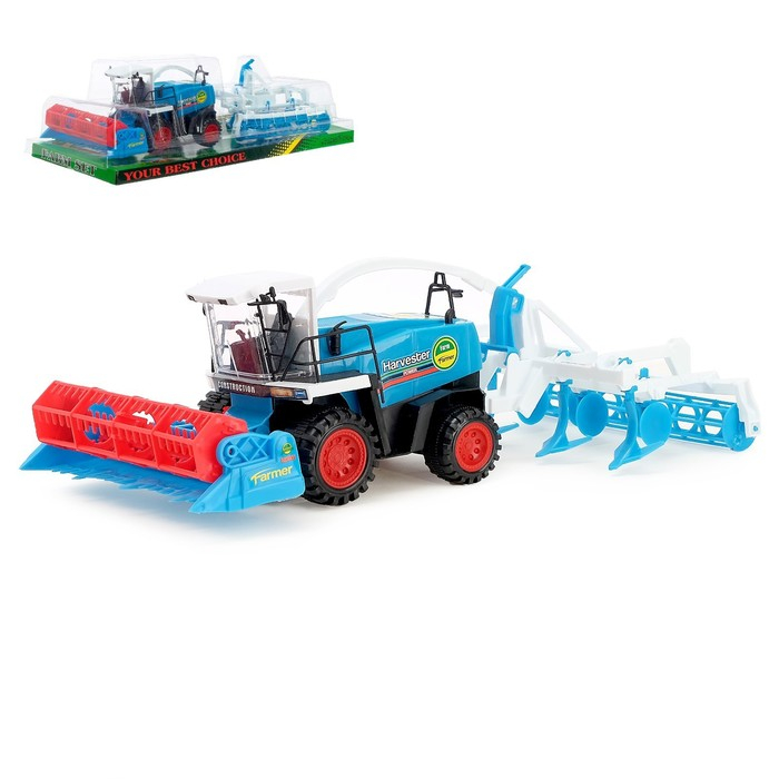 Трактор инерционный «Комбайн», с прицепом, цвет МИКС Трактор инерционный «Комбайн», с прицепом, цвет МИКС