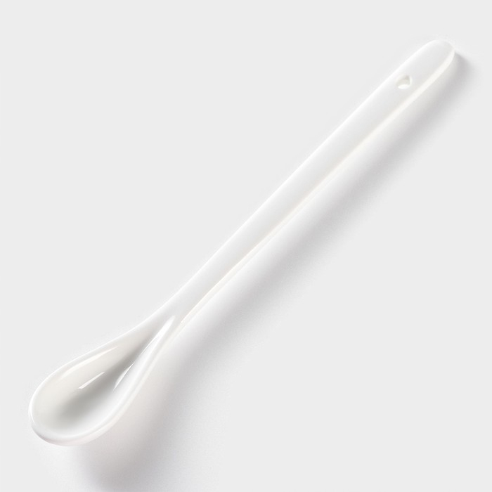 Банка для хранения сыпучих продуктов с ложкой BellaTenero, 750 мл, 14,5×11 см, с бамбуковой крышкой, фарфоровые, цвет белый