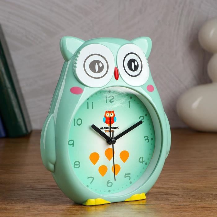 Часы - будильник настольные  Часы - будильник настольные "Совушка", дискретный ход, циферблат d-11 см, 14.5 х 16 см, АА