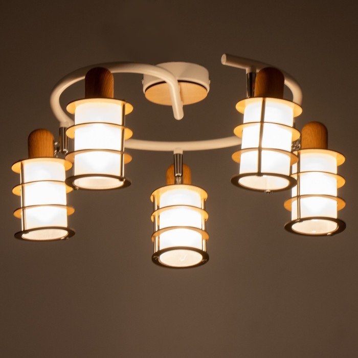 Люстра Люстра "Тайон" 5хЕ14 40Вт белый 56х56х16 см