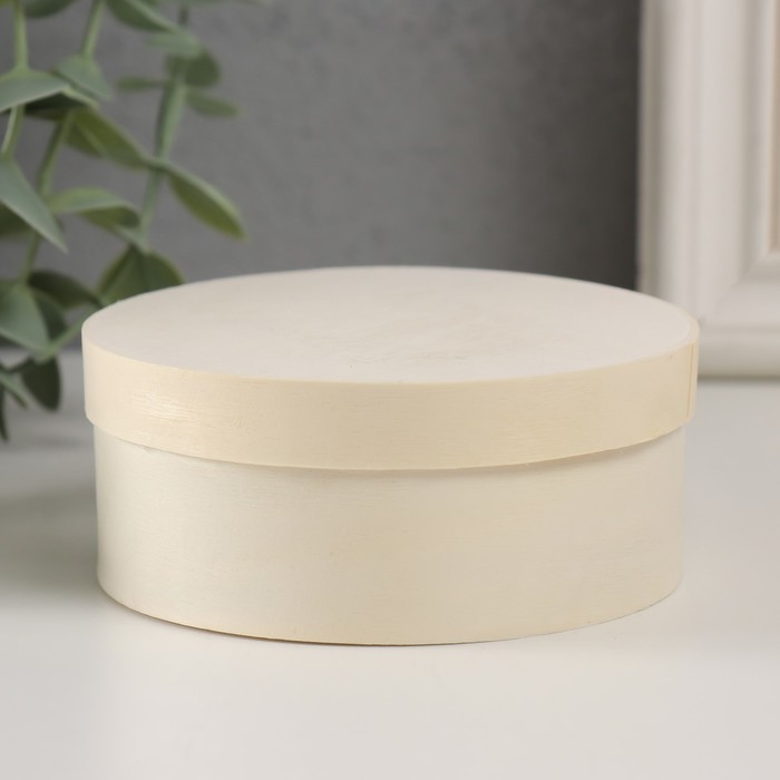 Шкатулка дерево под роспись круглая Шкатулка дерево под роспись круглая "Тонкий лист" 9,5х9,5х4 см