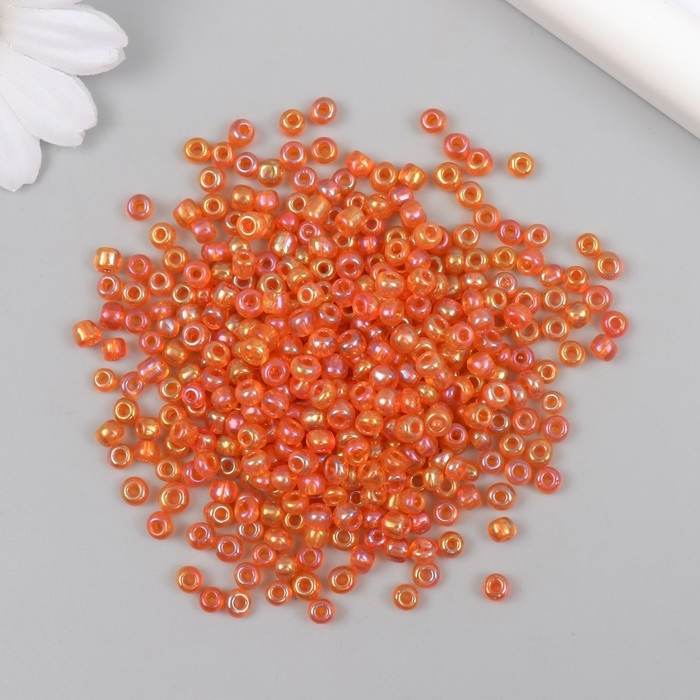 Бисер стекло 6/0  Бисер стекло 6/0 "Оранжевый" хамелеон 450 гр
